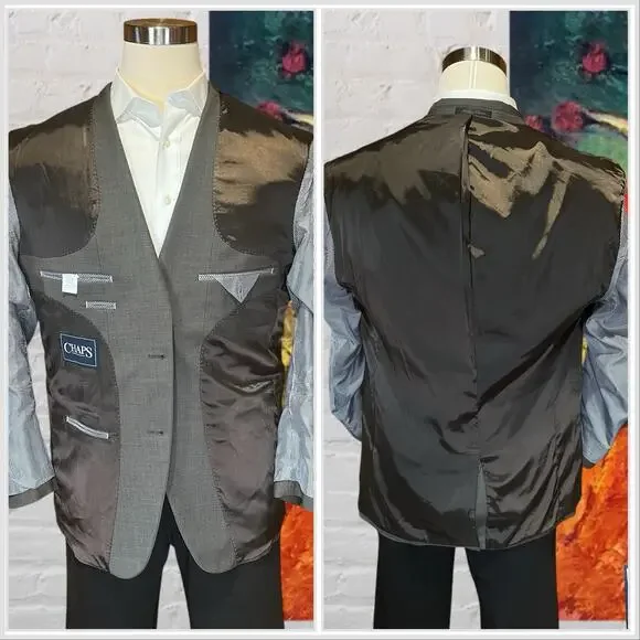 New Chaps Performance 44R Light Brown Nealhead Blazer Jacket Stretch Comfort - Picture 8 of 14